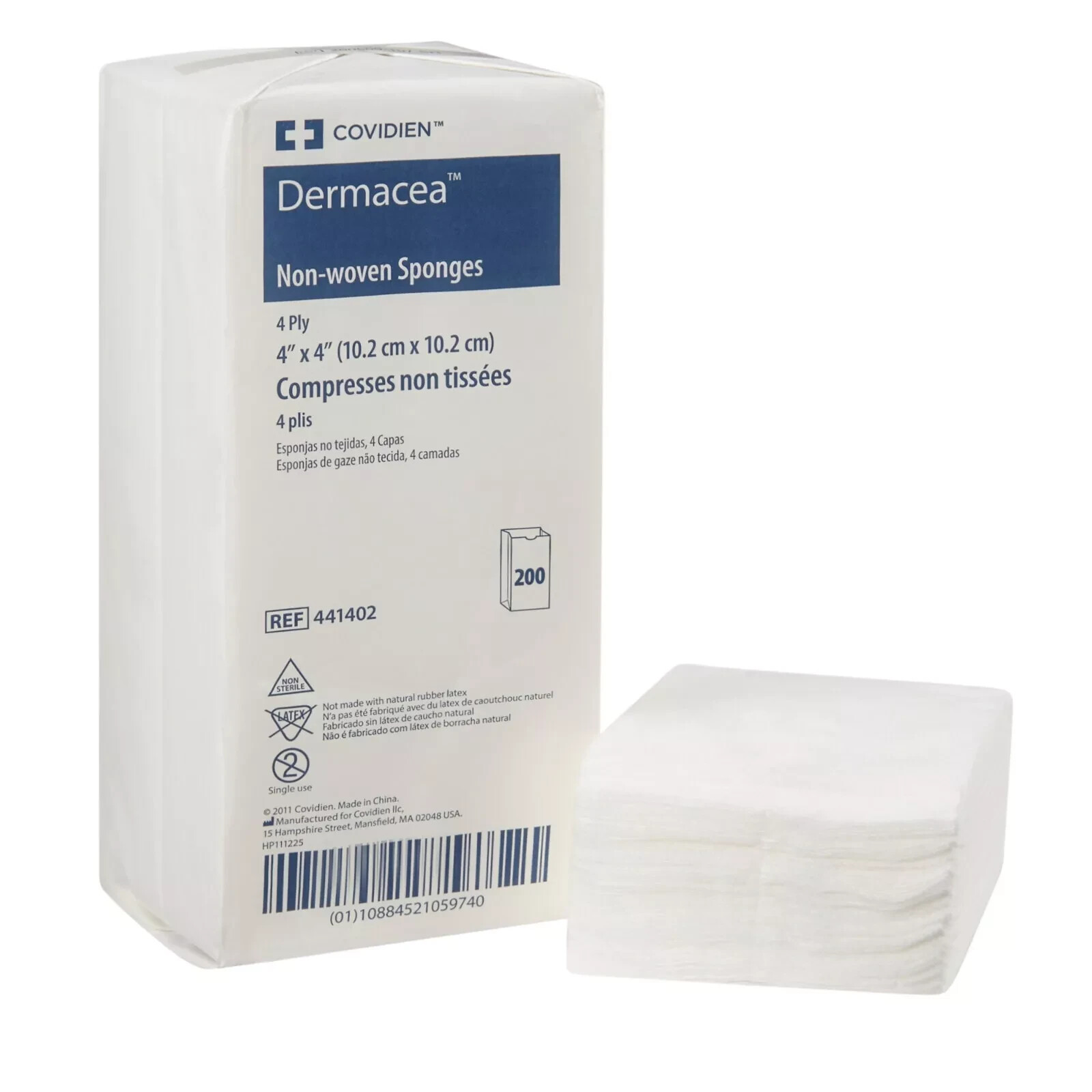 1 Case, 2000 pcs Dental, Medical, Non Woven GAUZE SPONGES 4″X4″ 4-Ply Covidien