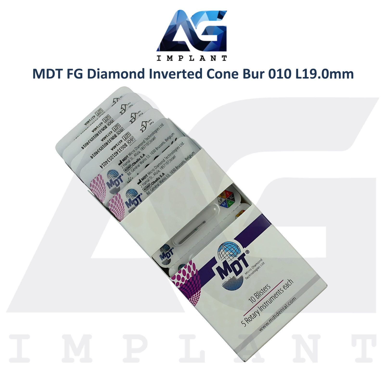 MDT Dental FG Diamond Coated Long Round Bur 697 L23.0mm Shaping Cavity Prep