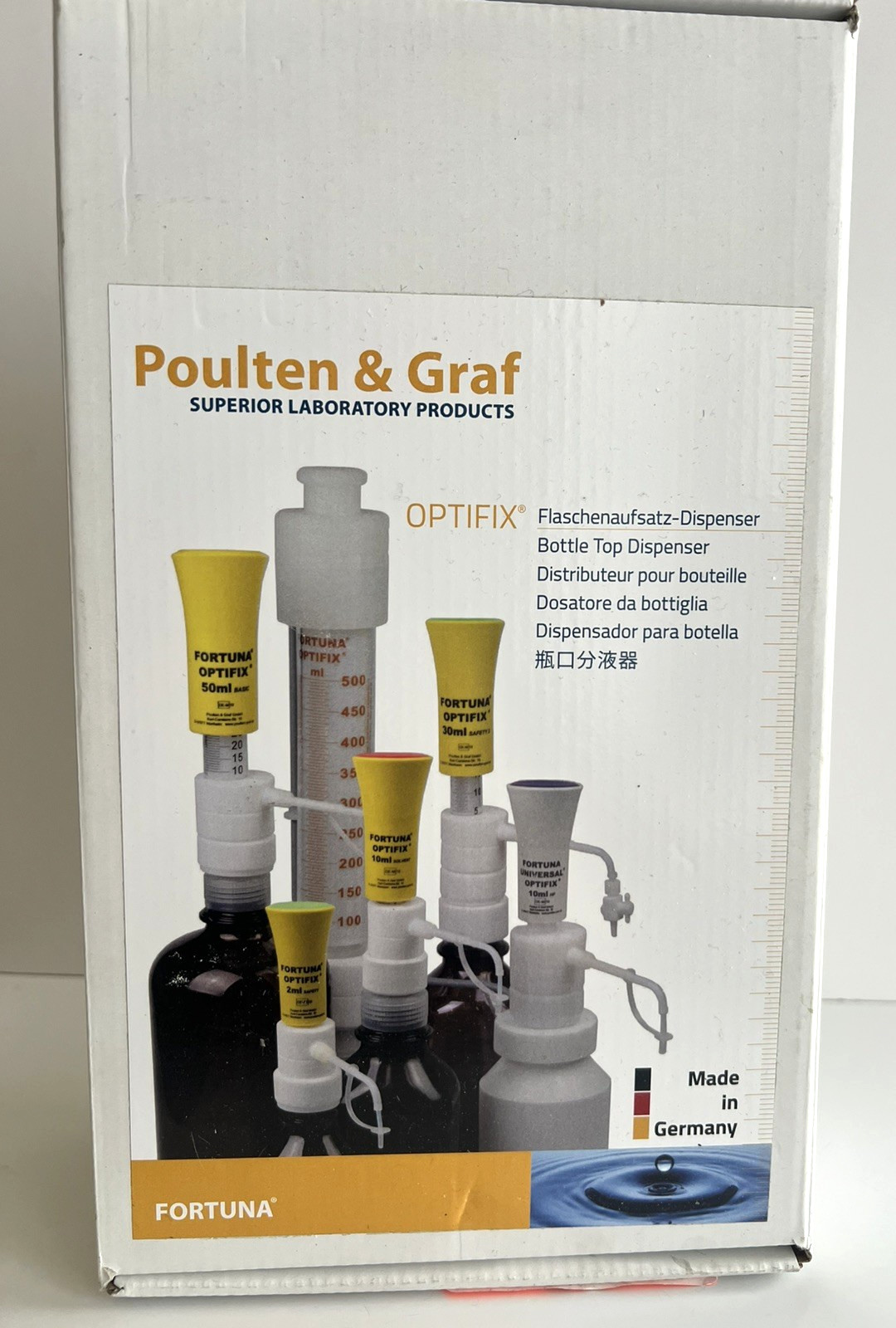 New Poulten & Graf Bottle Top Dispenser Kit 101-106-33 Fortuna OPTIFIX HF 1-5ml
