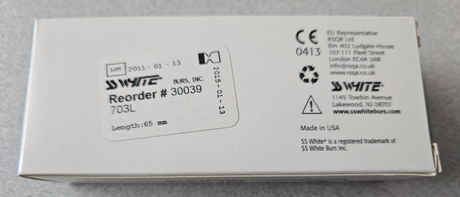 SS WHITE Dental high speed Carbide Burs Reg / Surgical size #703L – 10/PACK