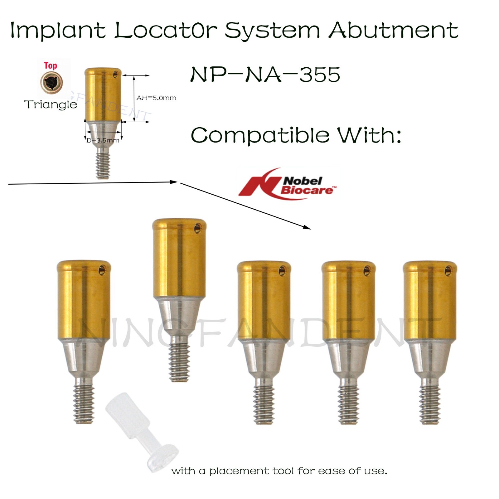 For Nobel active Implant Locator Abutment Screw 3.5mm NP