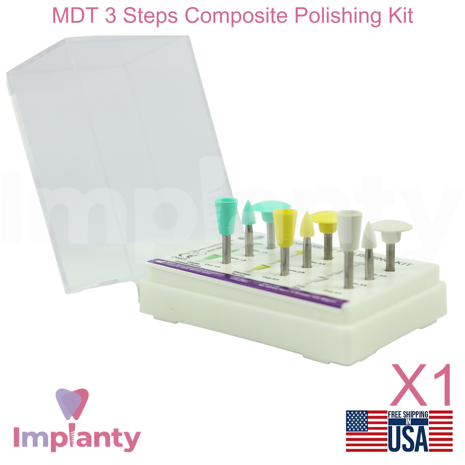 MDT Composite Dental Polishing Kit 3 Step System For High-Gloss Finish