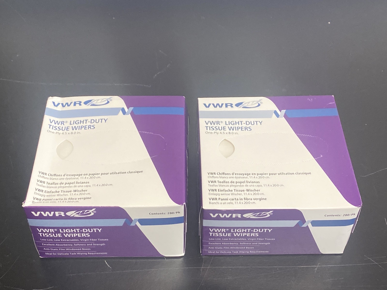 (560) AVANTOR VWR Light-Duty Fiber Tissue Wipers 4-1/2” x 8” 2x 280/Pk 82003-820