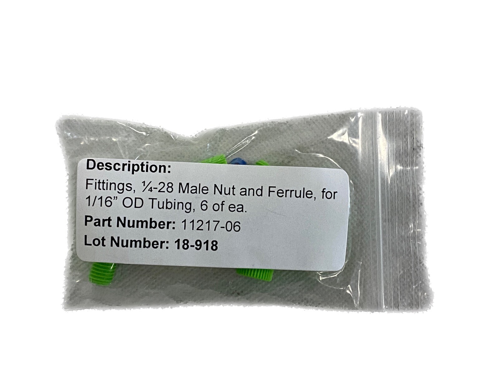 (6/Pk) FOXX EZWaste Solvent Safety Vent Tube Fittings 1/16” OD 25D-2310-FLS