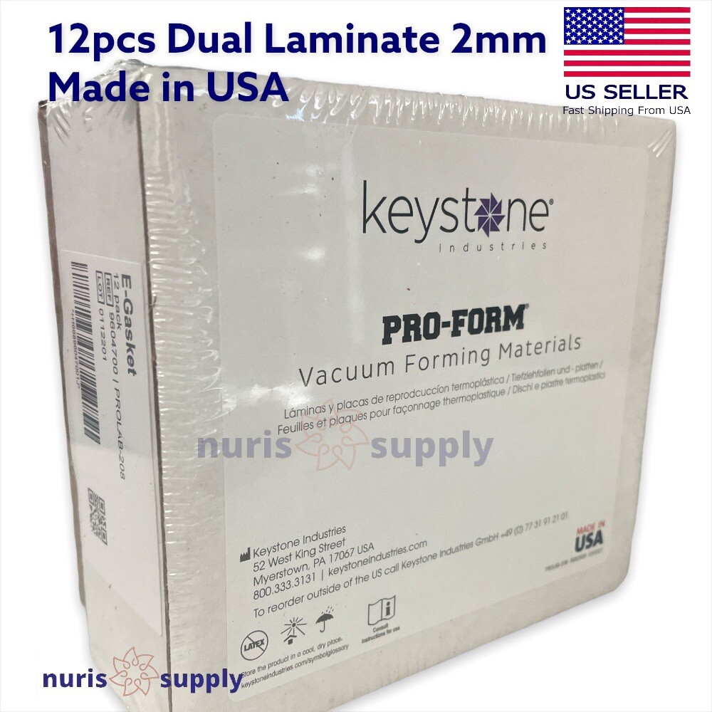 Pro-Form Dual Laminate egasket 5×5” 2mm 12pcs/Box Keystone 9604700 E-Gasket