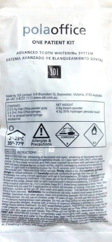 SDI POLA OFFICE Tooth Whitening System 1 Pateint Kit !! 9/11/2027 FRESH STOCK