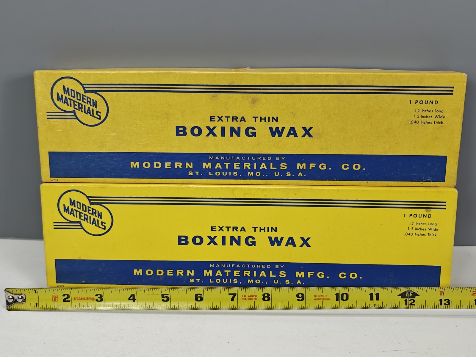 MODERN MATERIALS Extra Thin BOXING WAX 1 Pound USA 12″ 2 Boxes Vintage St Louis