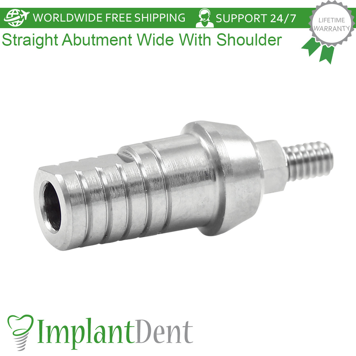 50x Dental Straight Shoulder Prosthetic Wide Platform Titanium Int Hex 2.42mm