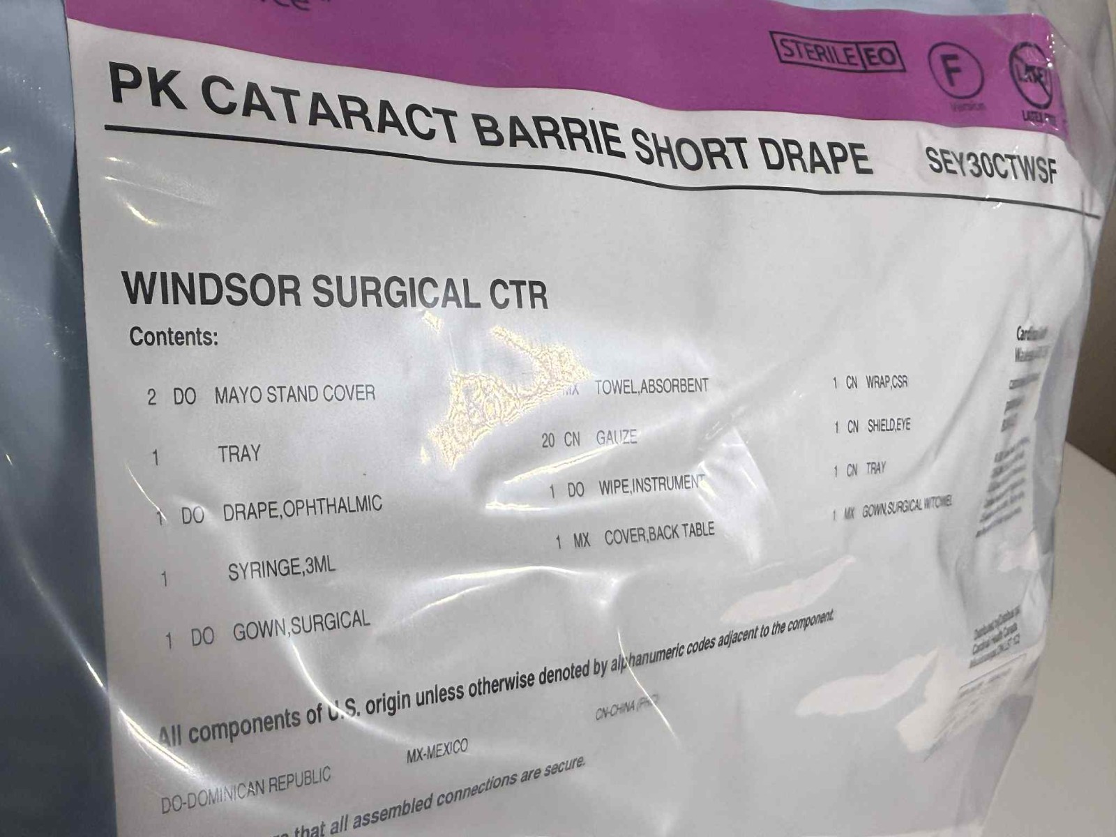 Cardinal Health SEY30CTWSF PK Cataract Barrier Short Drape Kit – Lot of 6 – Seal