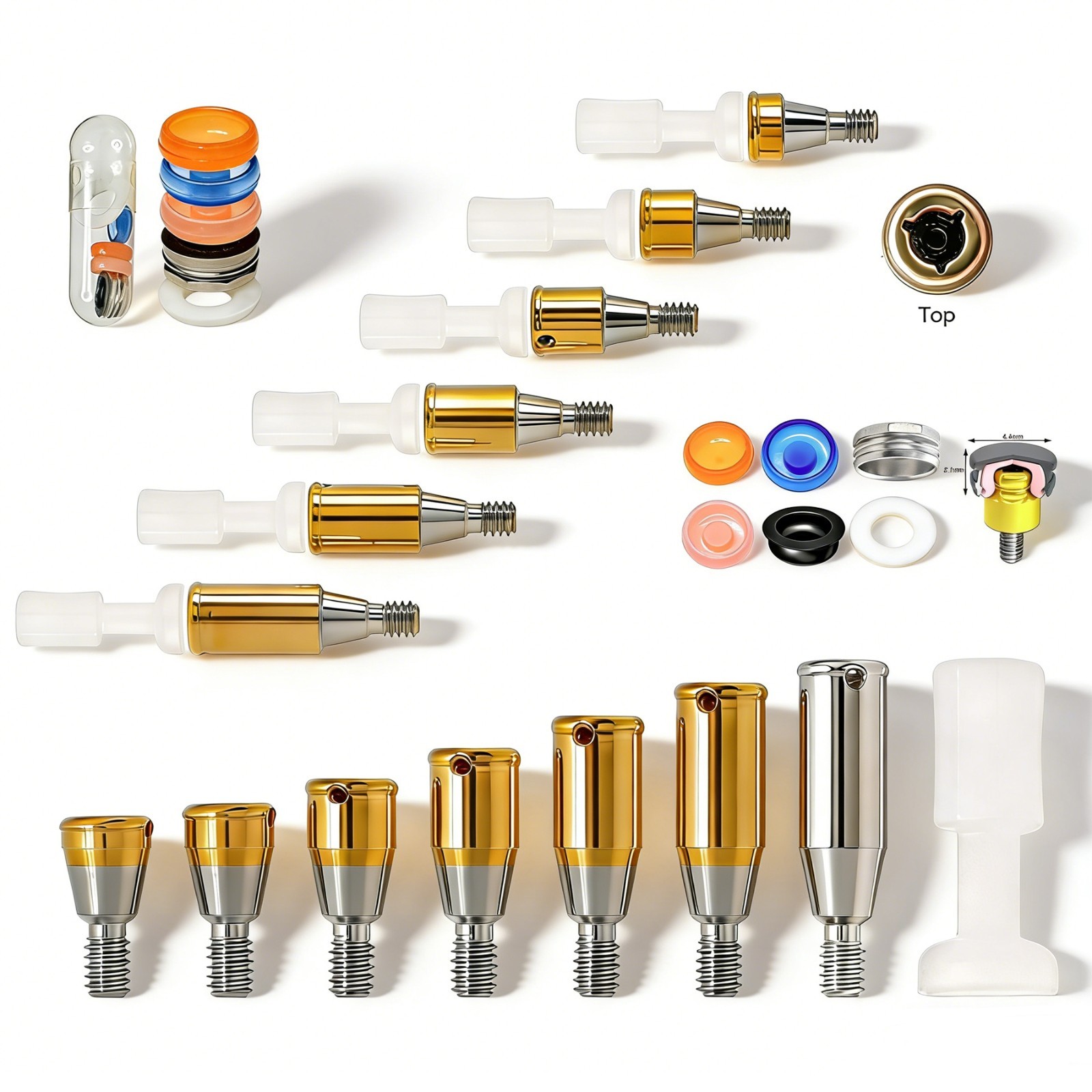 Hiossen Implant Locator Titanium Abutment 3.7mm Dia 1-7.0 mm Height Mini/Regular