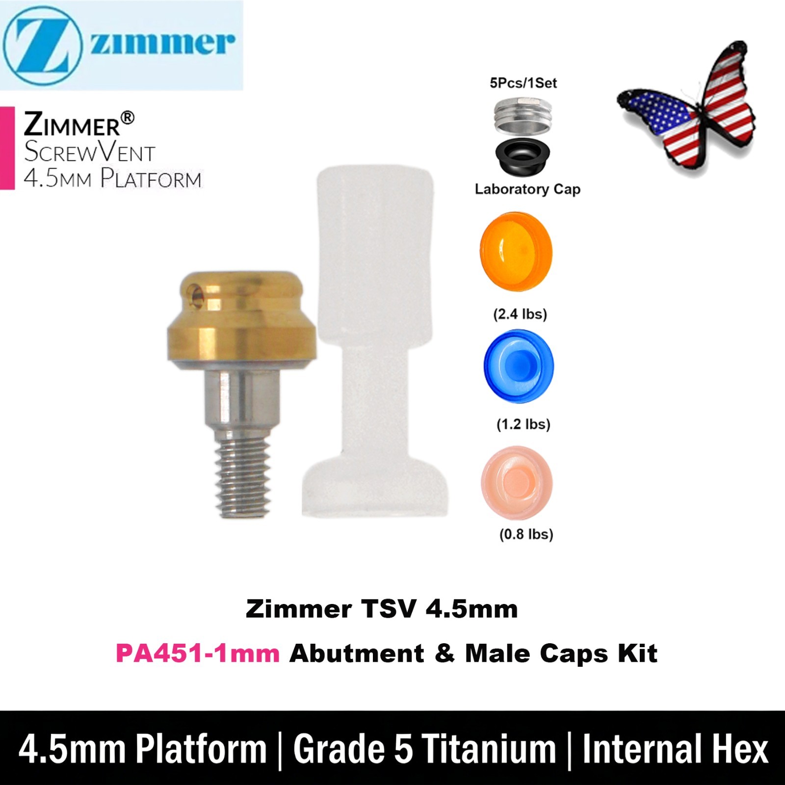 Overdenture Locator Abutment Removable Anchor Internal Hex BioHorizons Tapered