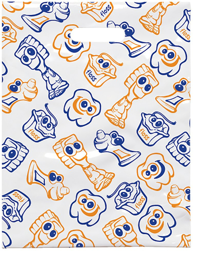 Dental Friends Scatter Patient Bags 8″ x 10″ Pack of 100 Giveaway Plastic Bag