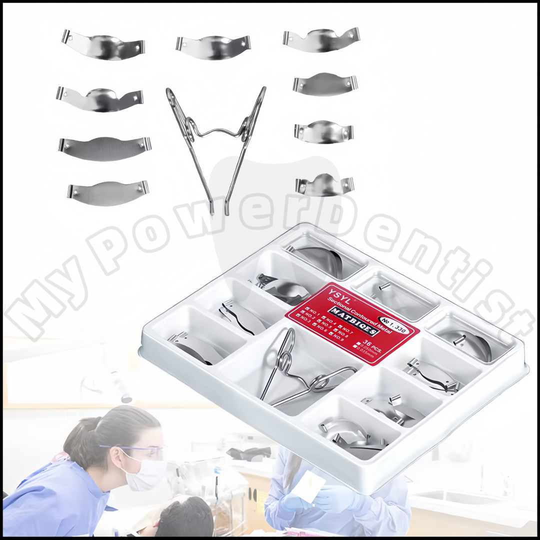 5Box Dental Matrix Band for Molar Restoration Sectional Contoured Metal Bands