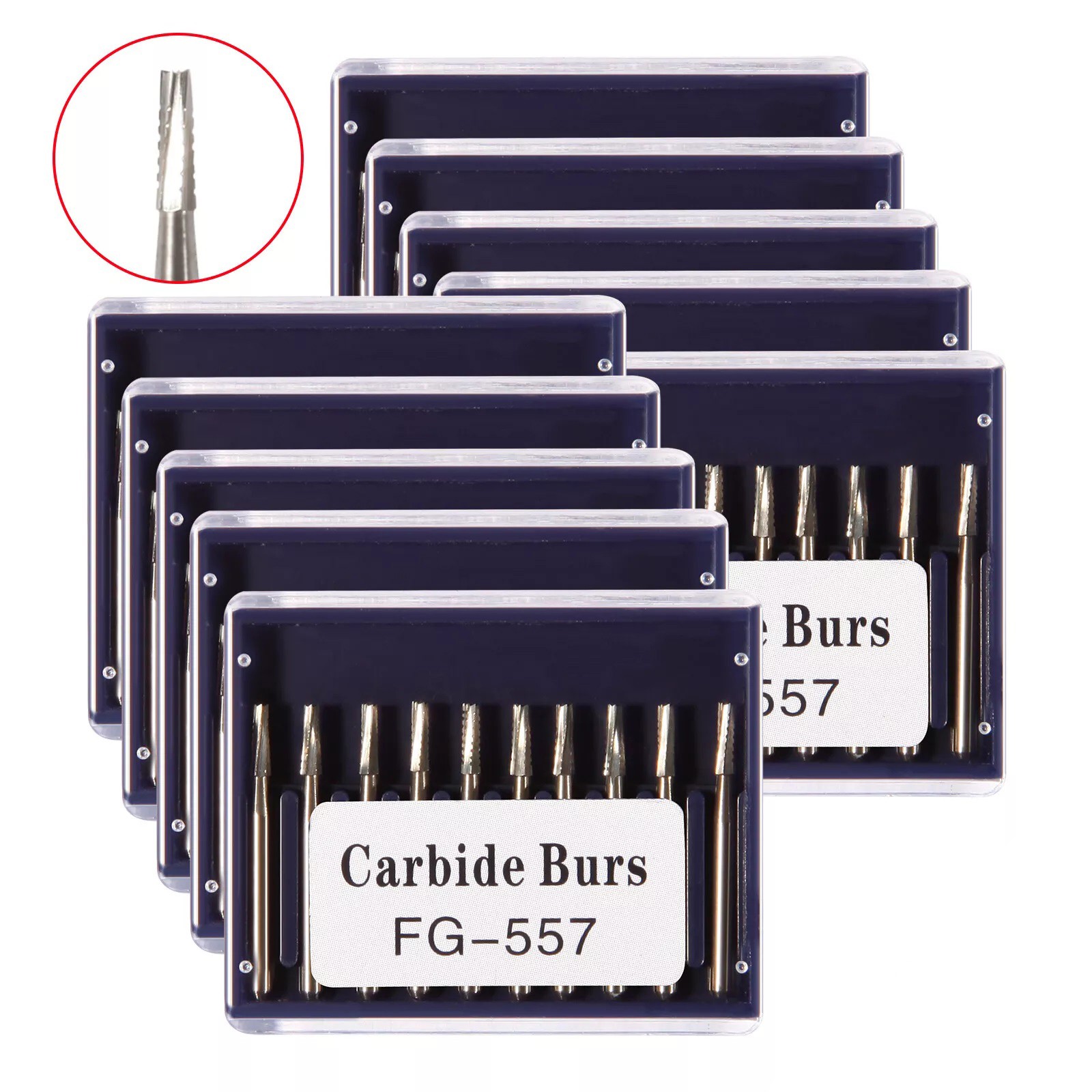 FG 557 Carbide Burs – Friction Grip for High-Speed Handpieces, Midwest Type