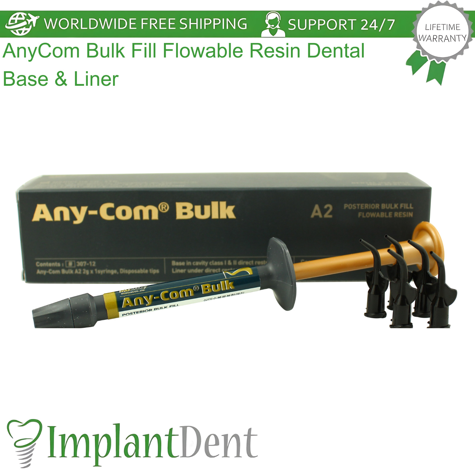 AnyCom Bulk Fill Flowable Resln Base And Liner For Dental Restoration A2 Shade