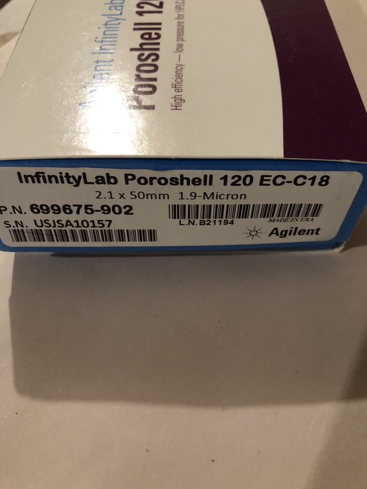 Agilent Poroshell 120 EC-C18 2.1 x 50mm 1.9 Micron 699675-902 BRAND NEW