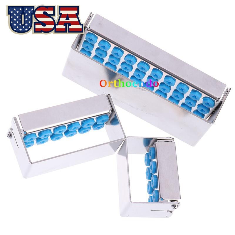 8/12/30Hole Dental Burs Disinfection Autoclave Stand Holder Block Case Steel USA