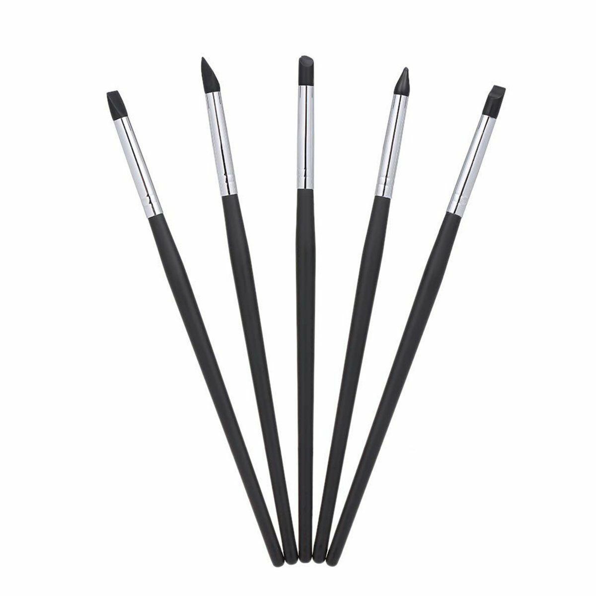 5 Pcs/Set Dental Composite Silicone Brush Pen Resin Veneer Cement Porcelain Pen