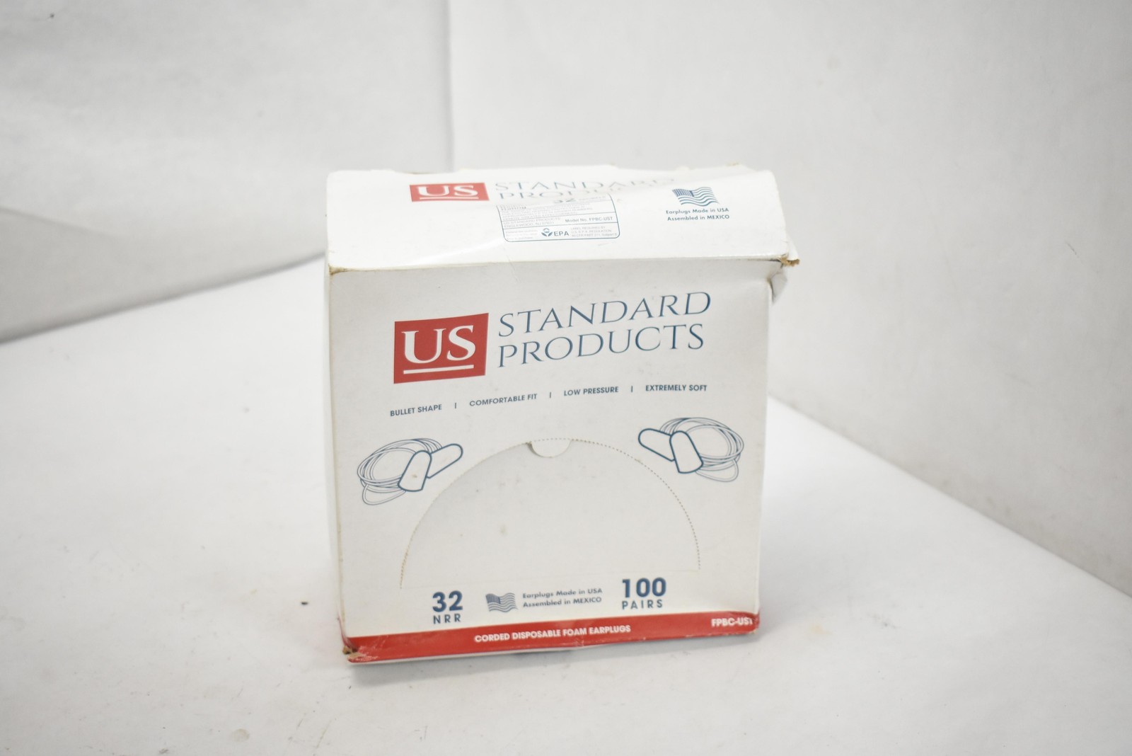 US Standard Products Corded Foam Earplugs 32 NRR 100 Pairs Made in USA FPBC-UST