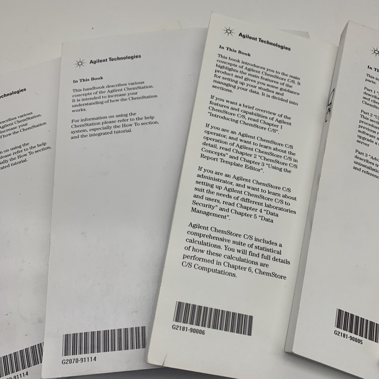 Lot of Agilent Chemstation Manuals, Installation, Spectra Module, Concepts Guide