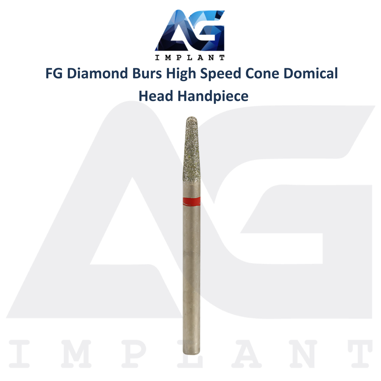 Dental FG Diamond 10 Burs High Speed Cone Domical Head Handpiece Stainless Steel