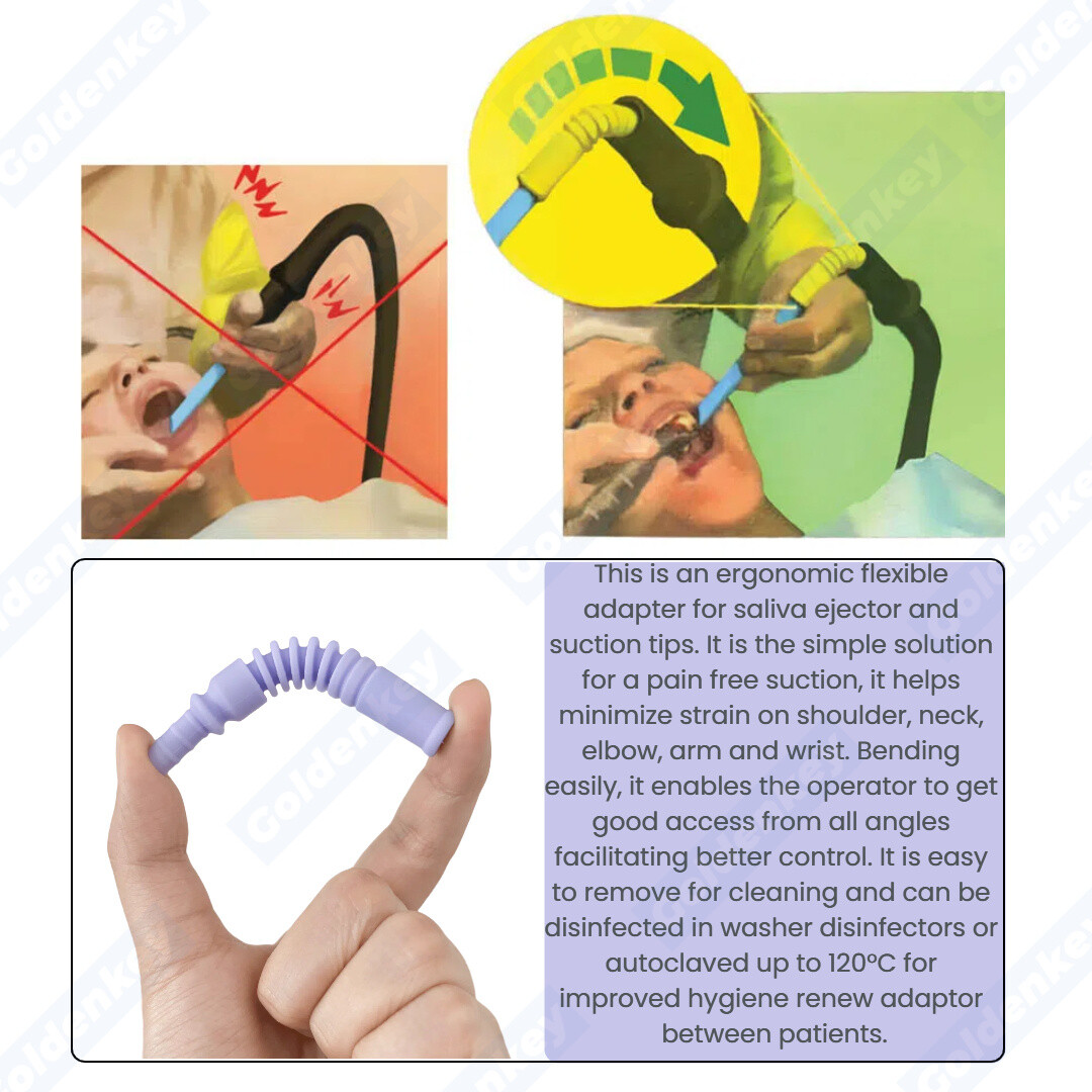 Dental AdaptaPal Suction Hose Adapter Tube Fits Directa Yellow Blue S/M/L