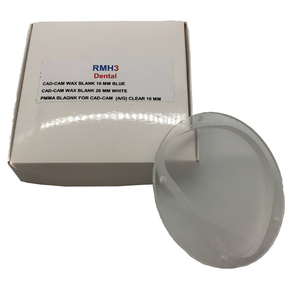 PMMA Blank Disc Clear Thickness 16mm x 100.6mm Dia 140g A/G Compatible 1/pk