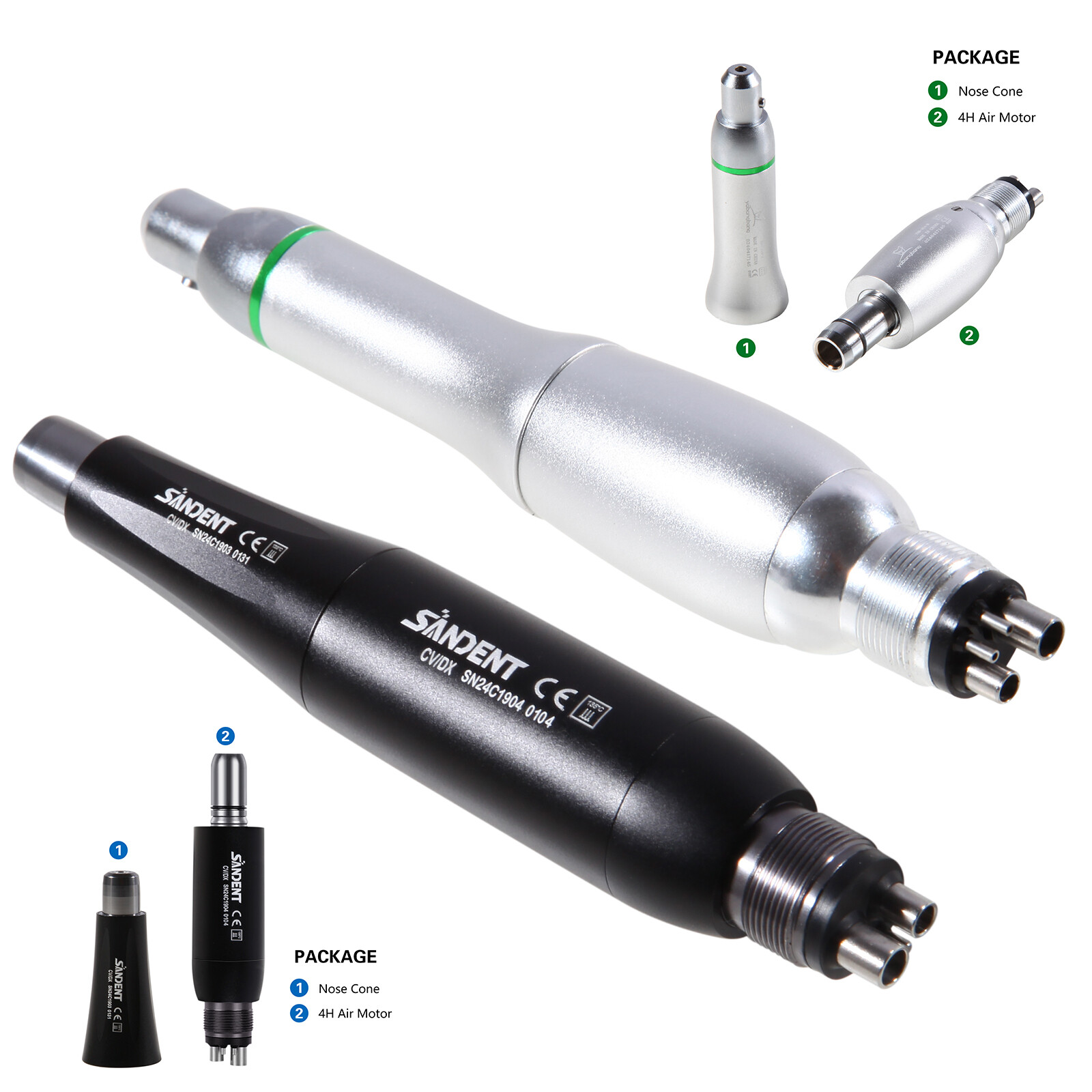 Dental Hygiene Prophy Handpiece Mini Air Motor 4 Hole 4:1 Straight Nose Cone USA