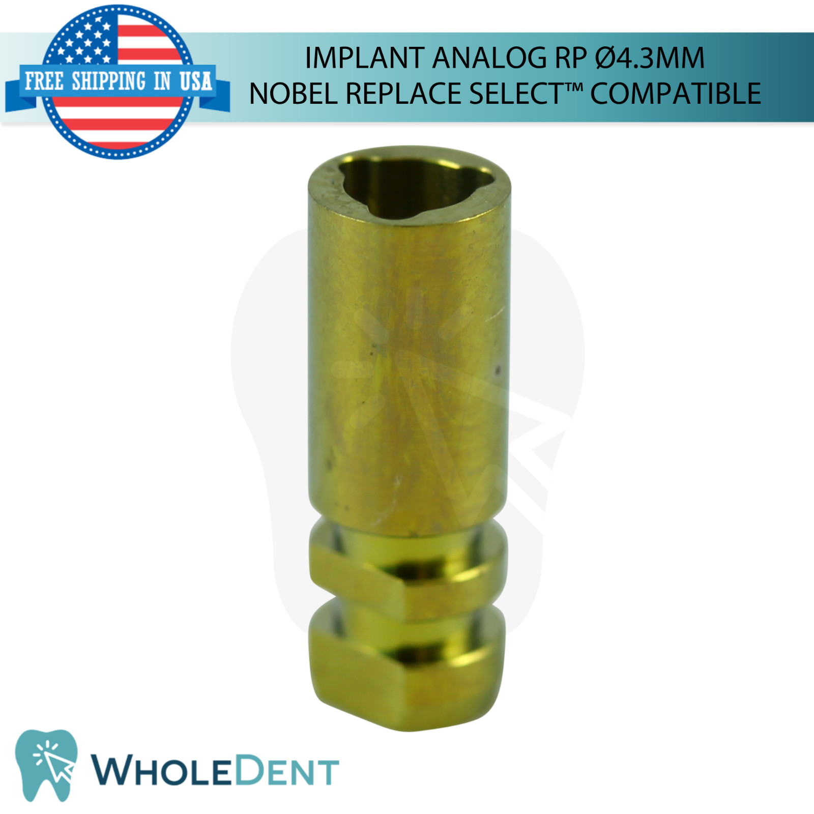 1x Dental Fixture Analog Ø4.3mm Regular RP N0bel Replace Select™ Compatible