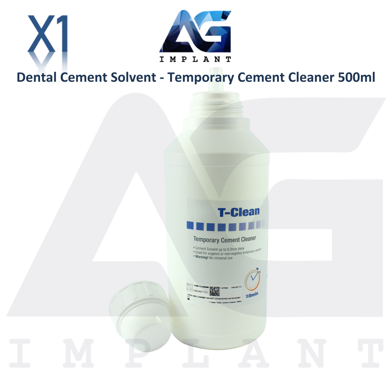 T-Clean Dental Temporary Cement SoIvent 500ml Fast and Safe Residue Remover