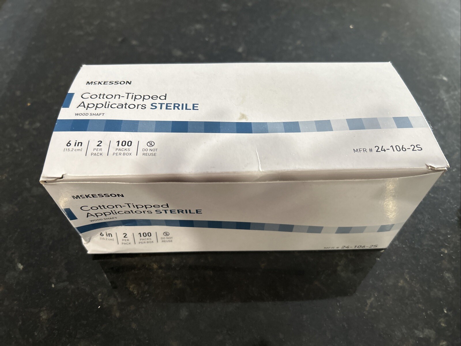 McKesson 100 packs/2 Per pack 6″ Cotton Tipped Applicators STERILE MFR#24-106-2S