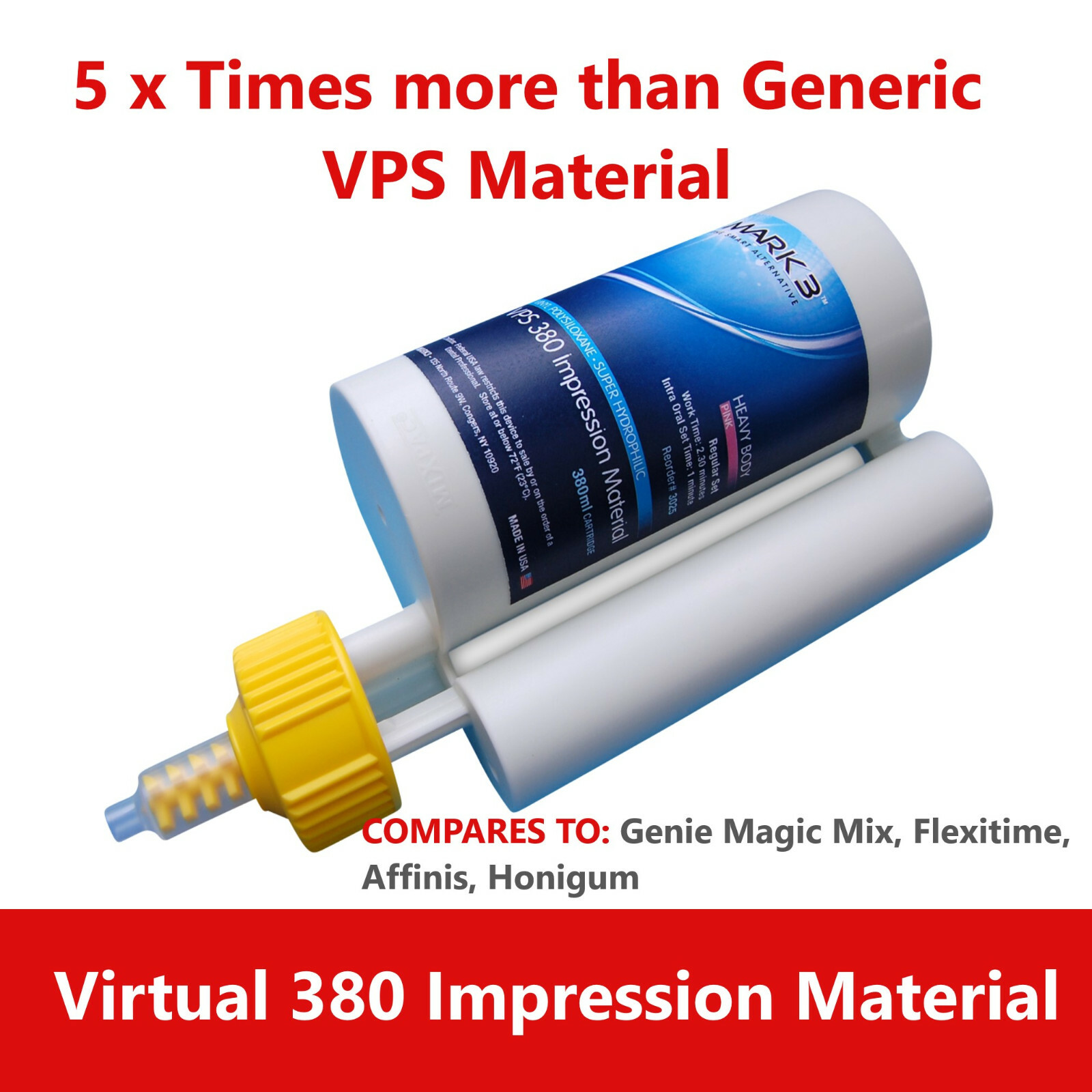 Virtual 380 VPS Impression Material Heavy Body Fast Set Or Regular Set 1 or 2pk