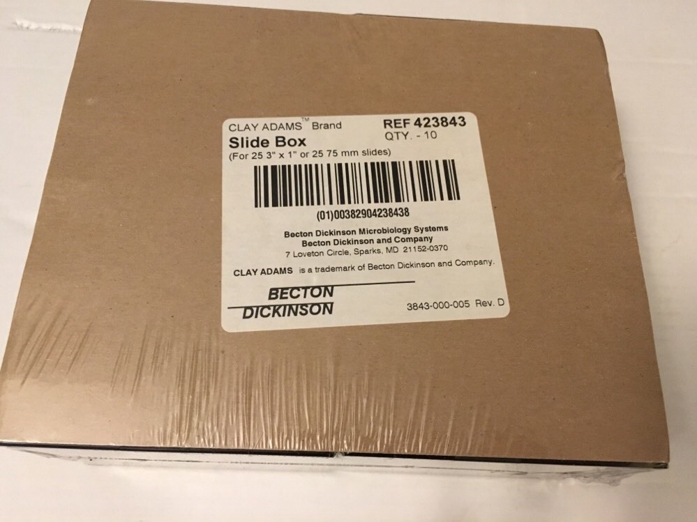 BECTON DICKINSON CLAY ADAMS SLIDE BOX REF 423843 Qty 10