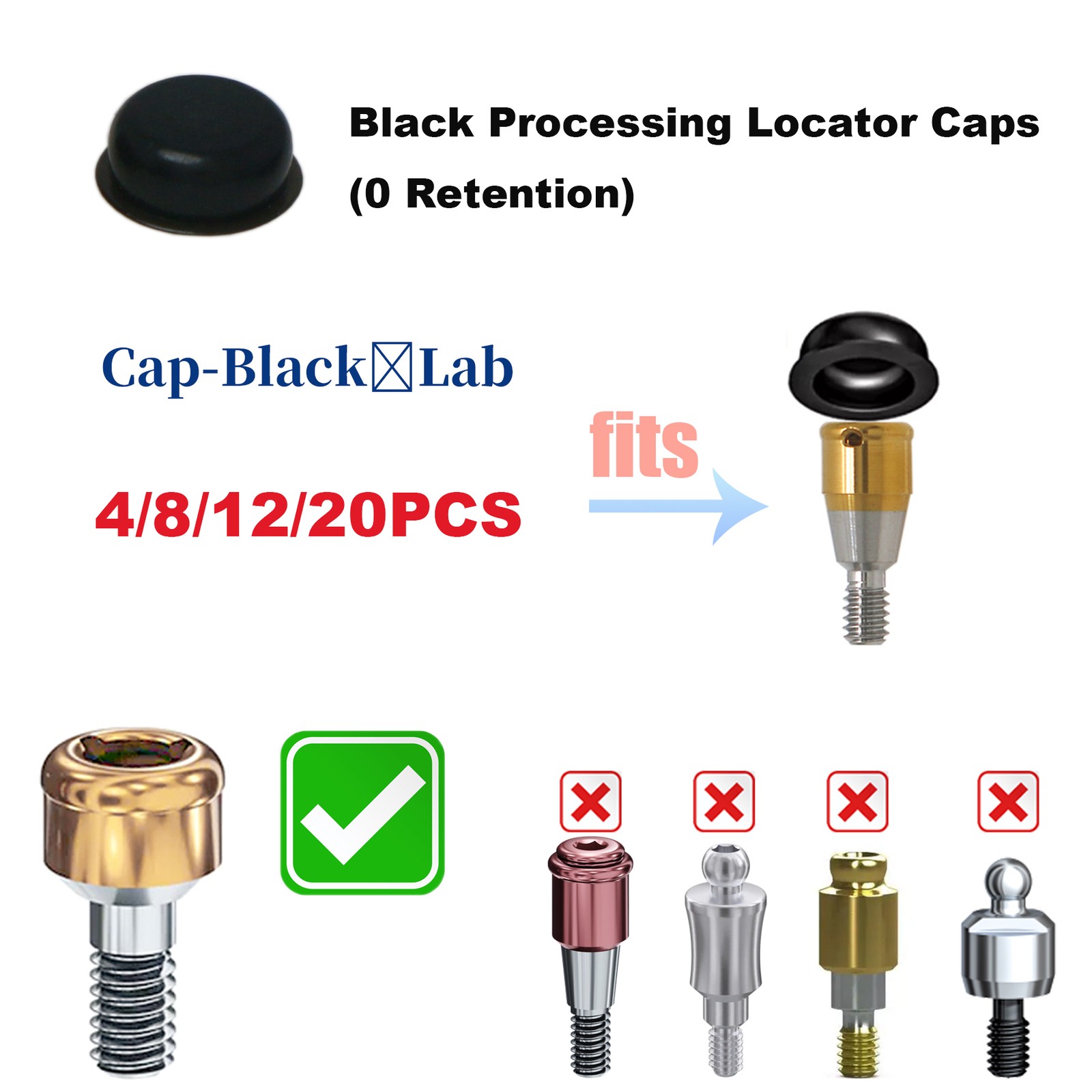 US Locator Tapered Overdenture Abutment Fit Hiossen/NobelActive /Zimmer/Adin/MIS