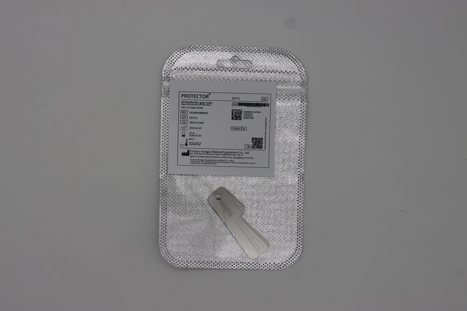 Orthodontic Gap Ruler Dental Interproximal Reduction Gauge Tooth Silver