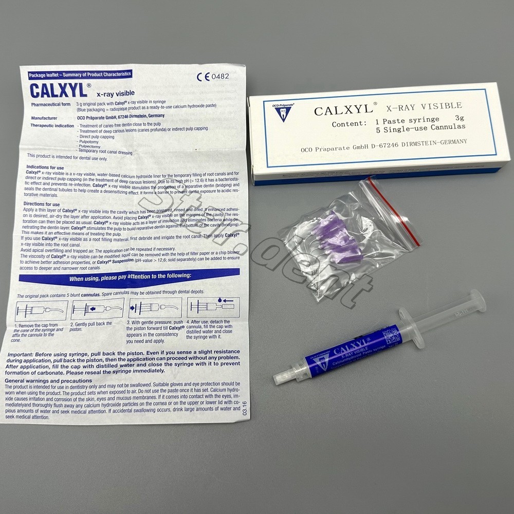 3g/Syringe x-ray visible Dental Calcium Hydroxide Paste 5pcs Single Use Cannulas