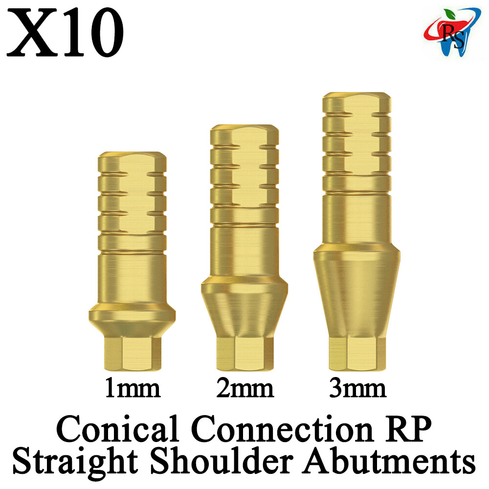 Dental Straight Shoulder Abutment Conical Connection RP Regular Platform 10pcs