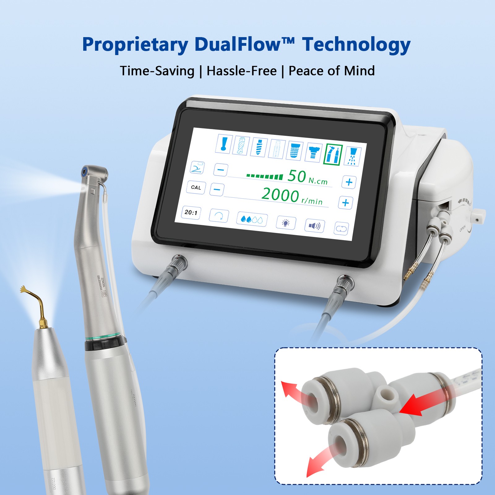 2in1 Dental Piezo Surgery & Implant Motor Device Ultrasonic Bone cutter Unit