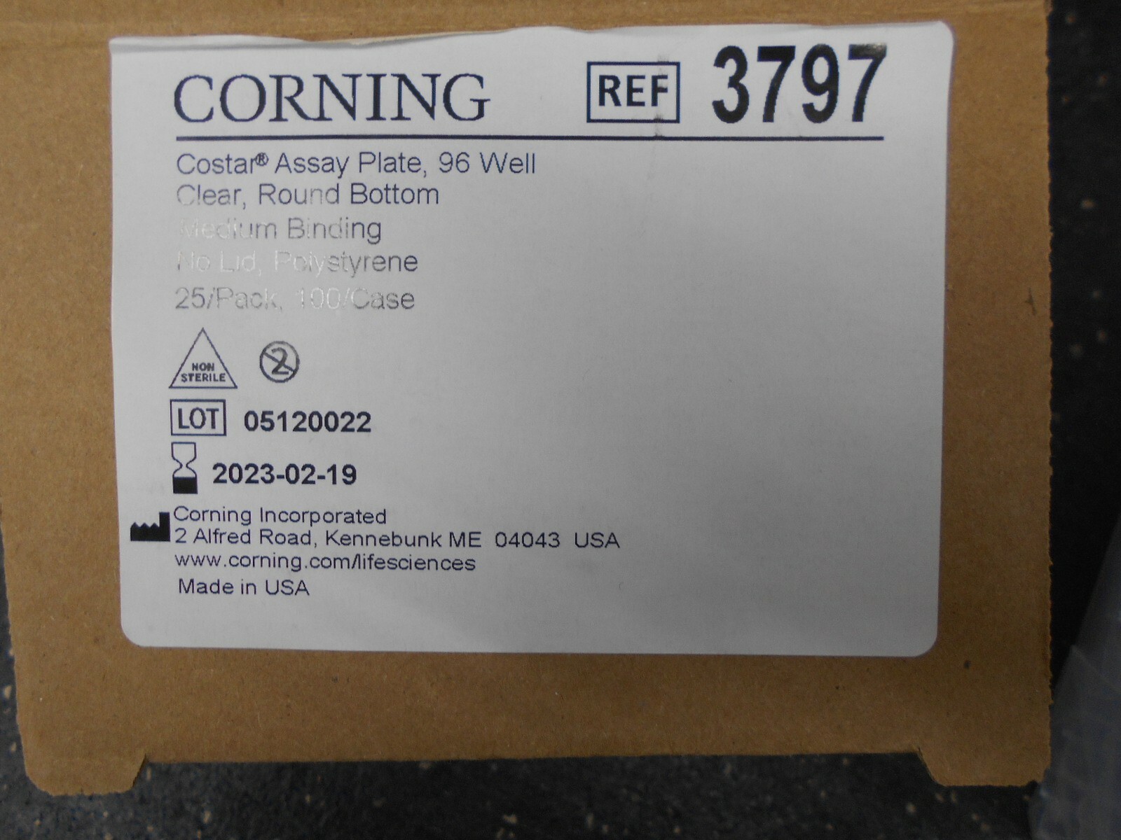 CORNING 96 WELL ASSAY PLATES 3797 COSTAR MEDIUM BINDING NO LID PACK OF 25
