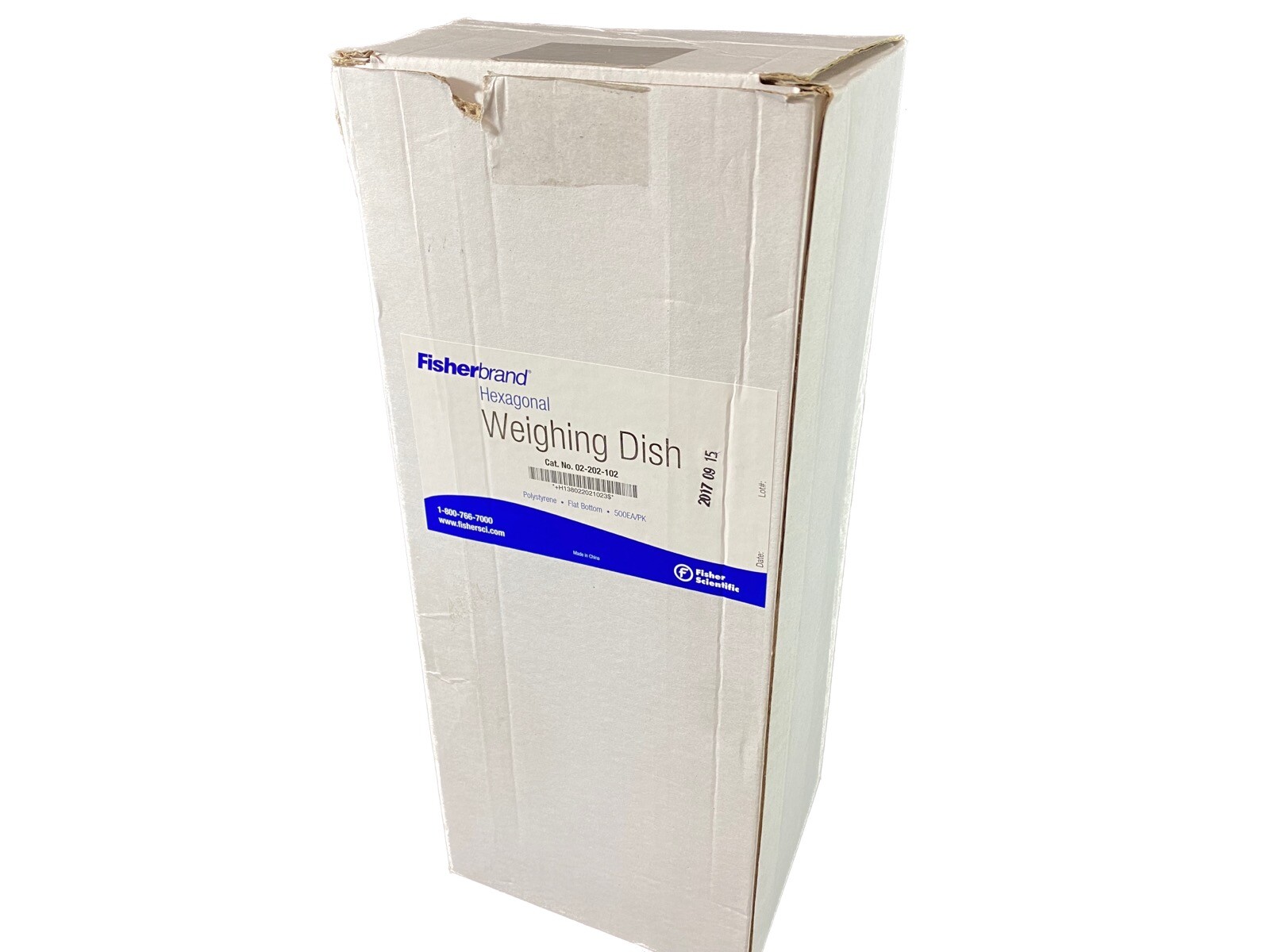 FISHERBRAND Polystyrene Flat Bottom Hexagonal Weighing Dish 02-202-102 (500/pk)