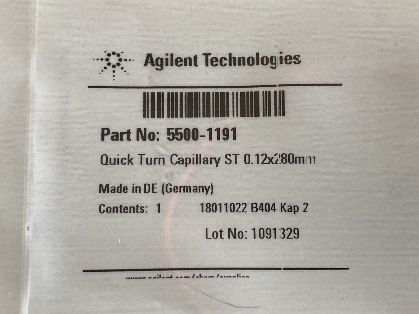 (2) AGILENT InfinityLab HPLC SS Quick Turn Capillary 0.12mm x 280mm 5500-1191