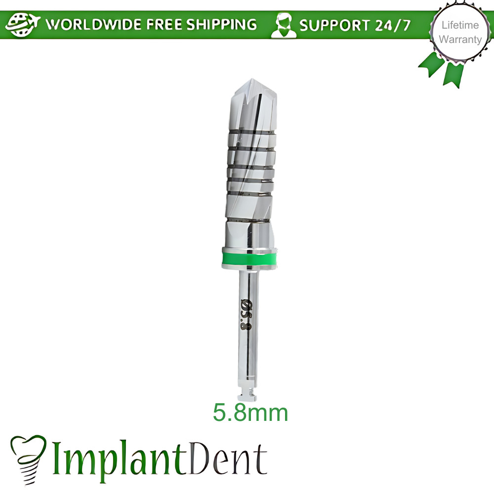 1x Dental Straight Drills 16mm External Irrigated Stainless Steel Dentistry Tool