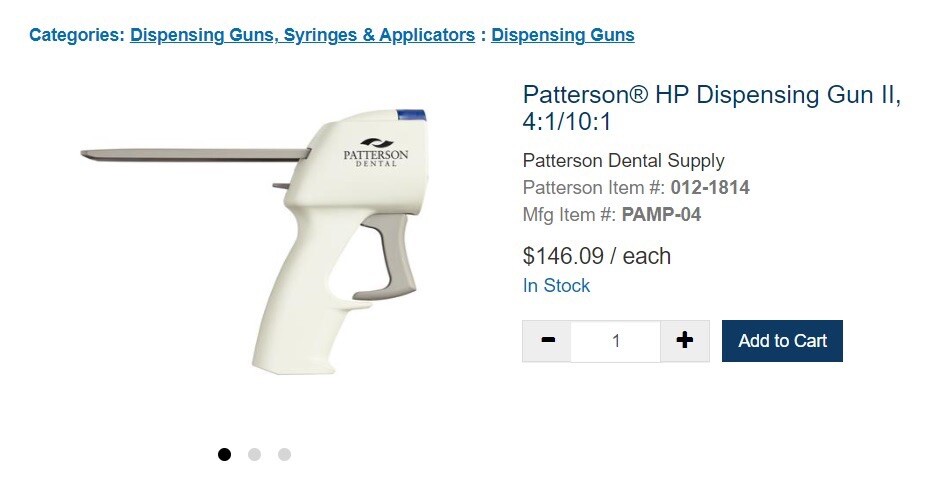 Patterson Dental Temporary Crown Bridge Material A2 And 4:1/10:1 Dispensing Gun