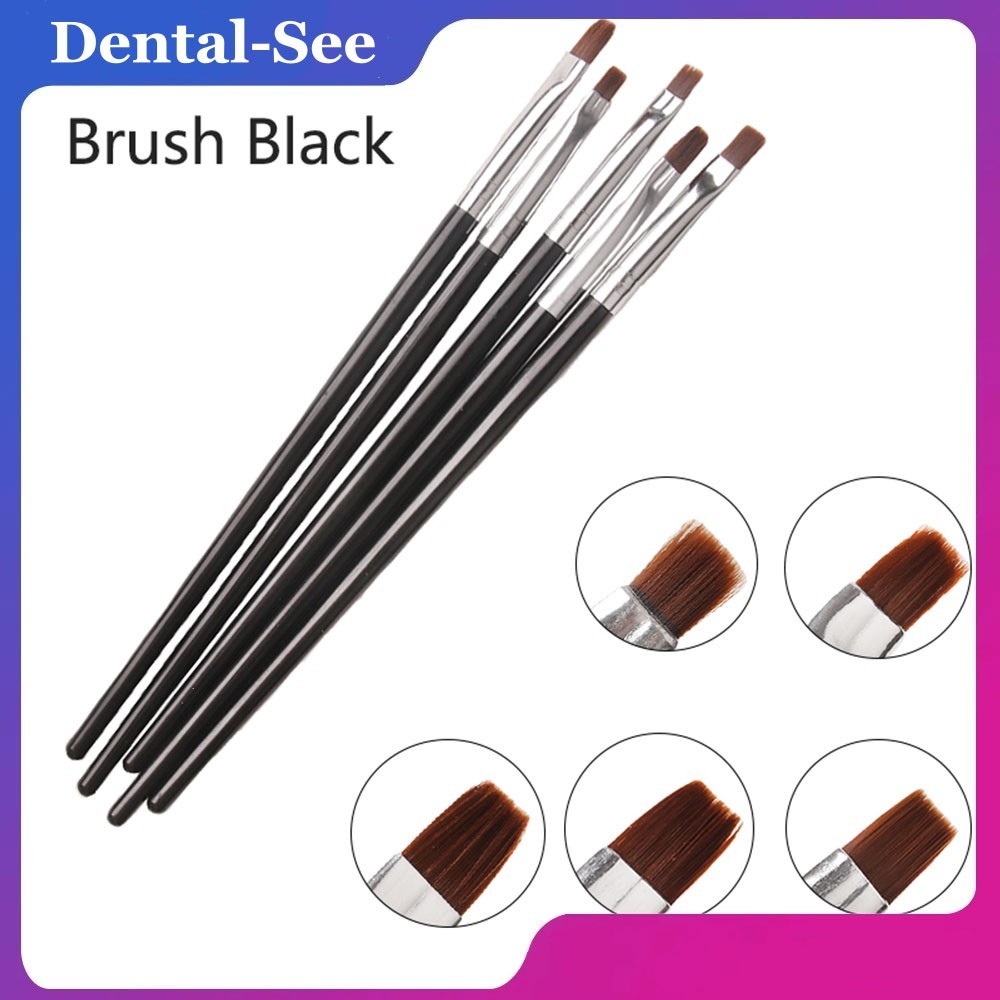 5Pcs/Kit Dental Composite Shaping Brush Pen Resin Veneer Cement Porcelain Pen
