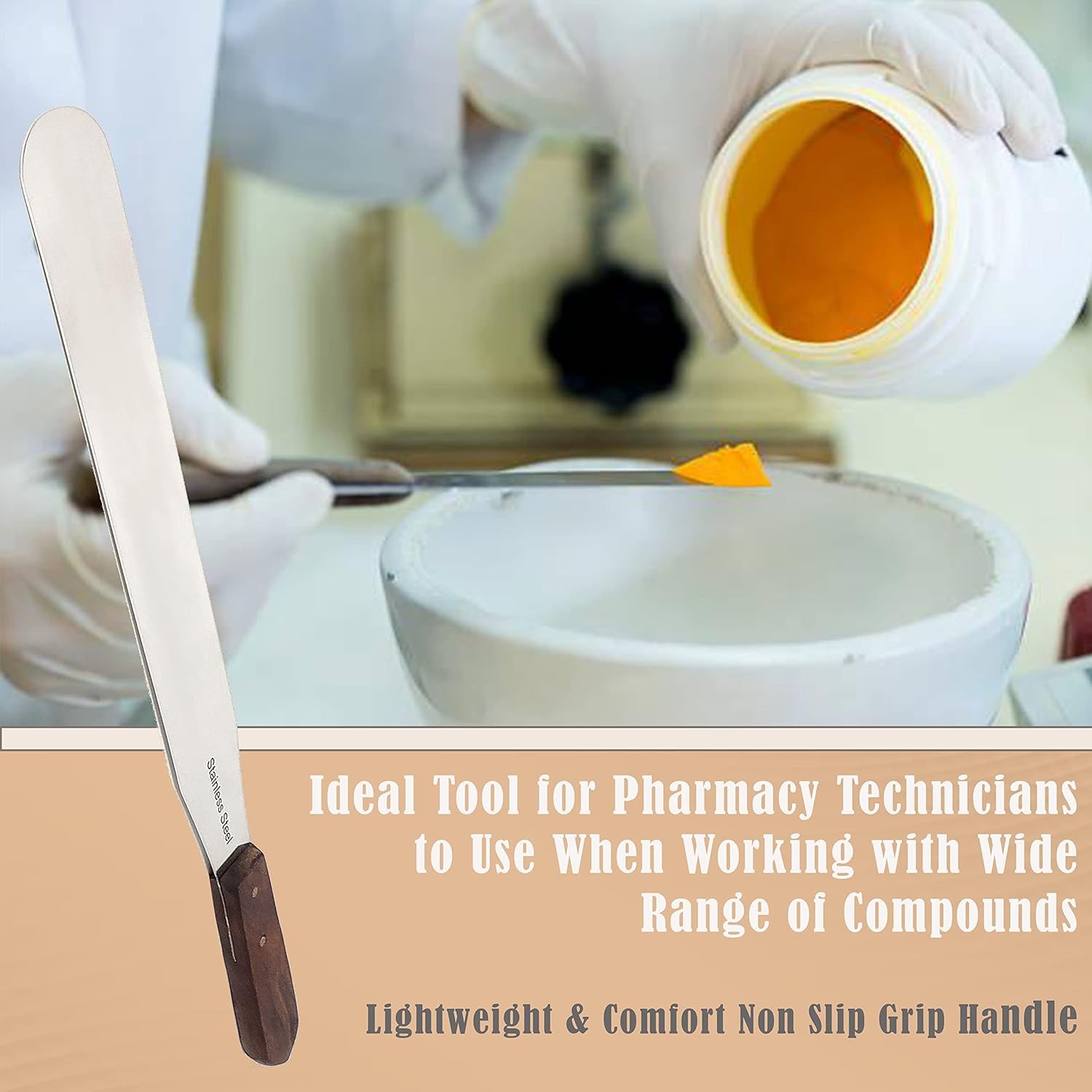 17.25″ Dental Plaster Lab Spatula Alginate Mixing Gypsum 12″ Blade Wooden Handle