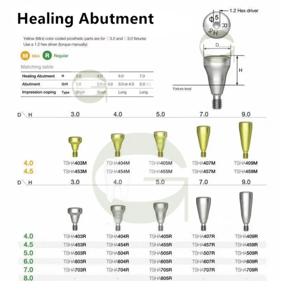 Dental Caps Healing Abutment Cap Mini Regular Platform Fits Osstem Hiossen
