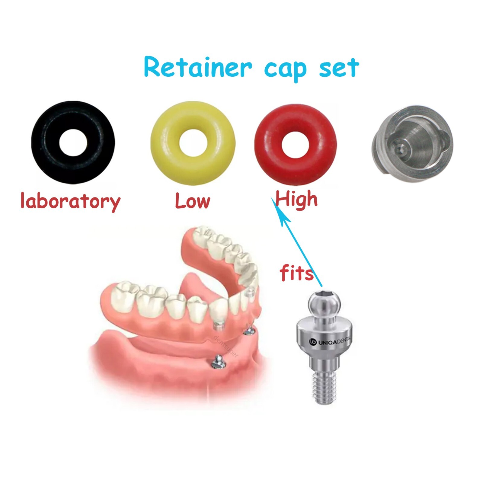 US Dental O-ring 4Pcs/Set for Ball Attachment Abutment Compatible Hiossen Osstem