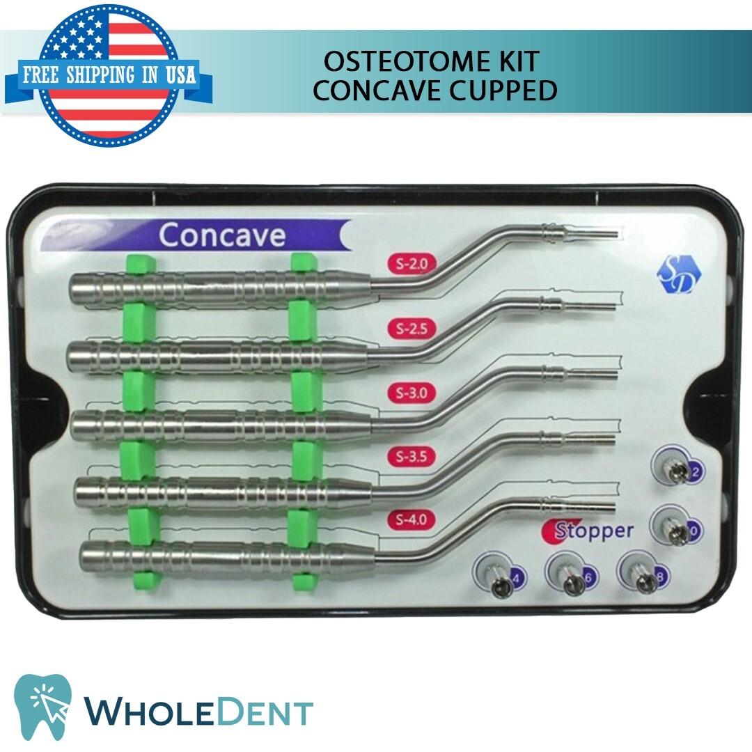 Surgident SD Osteotome Kit Concave Cupped Dental Dentistry Tool Instrument