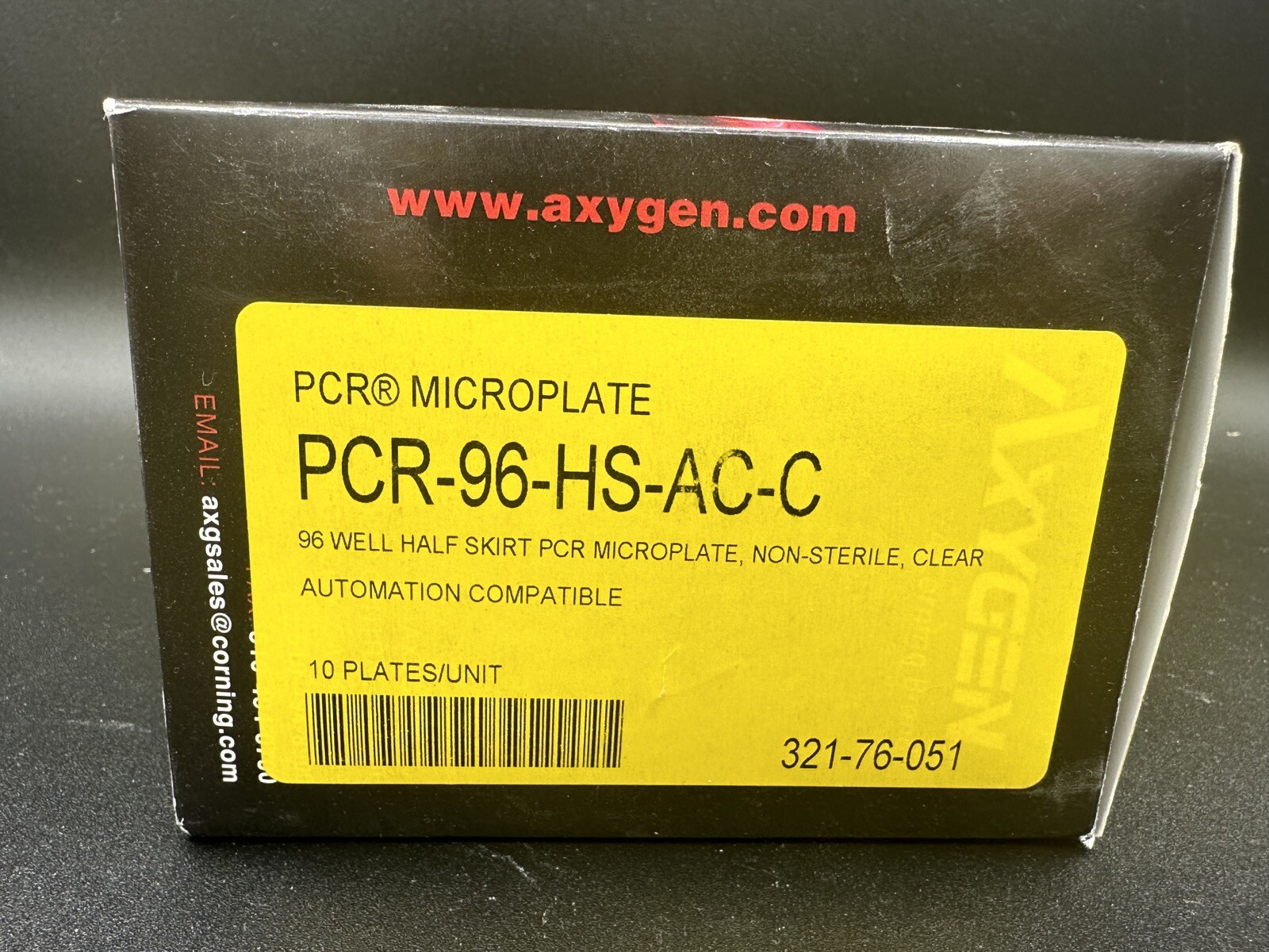AXYGEN 96-Well Half Skirt Clear PCR Microplate Plates PCR-96-HS-AC-C (10/Box)