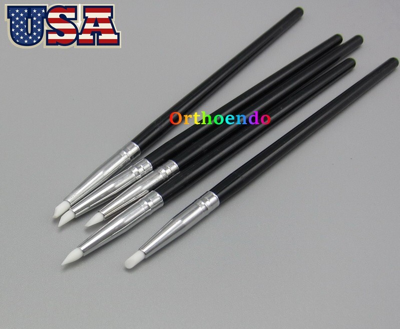 10 Set Dental Composite Resin Veneer Cement Porcelain Brushes Silicone Brush Pen